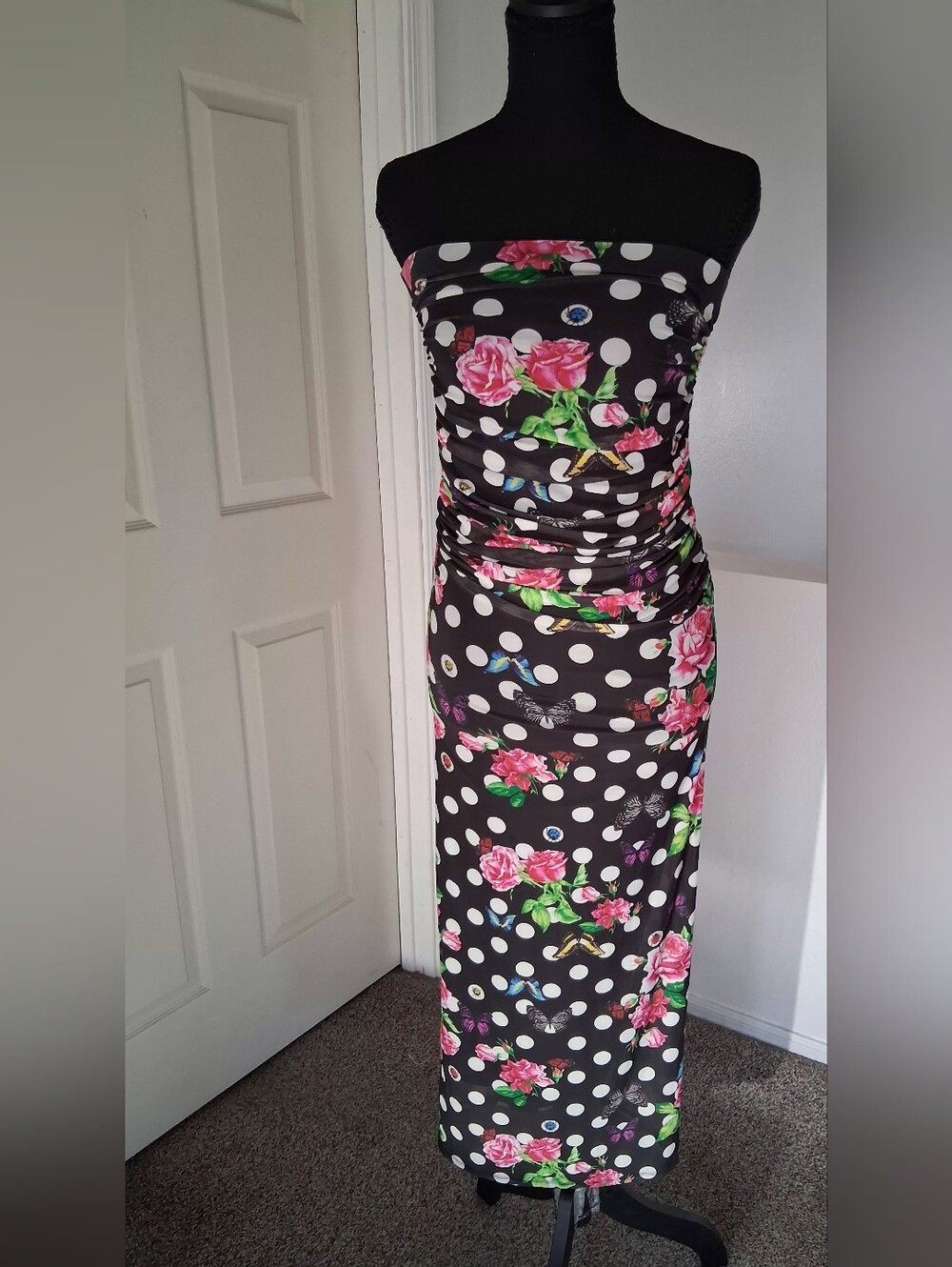 NWOT-AFRM Black Thelma Strapless Maxi Dress